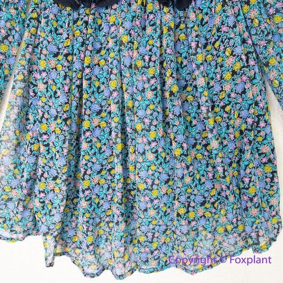 New! Free People Pennie Floral Print Ruffle Long Sleeve Mini Dress, size XS - Picture 6 of 16
